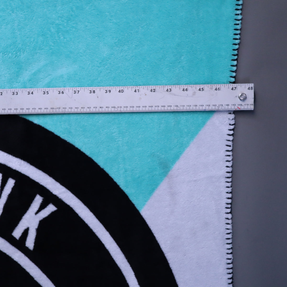 PINK Victoria's Secret 50x60 Plush Fleece Throw Blanket Aqua Mint Black White
