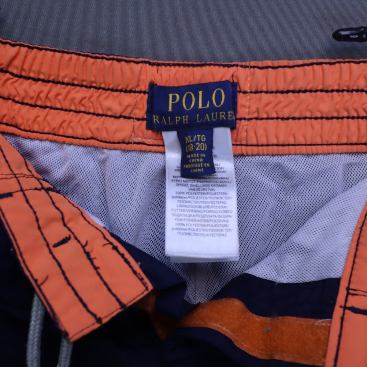 Polo Ralph Lauren Swim Trunks Boys XL 18-20 Board Shorts Navy Blue Big Pony Mesh