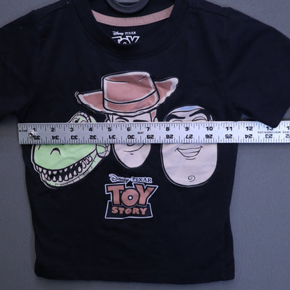 Disney Pixar Toy Story Woody Buzz Lightyear Rex Toddler T-Shirt Black Size 3T Tee