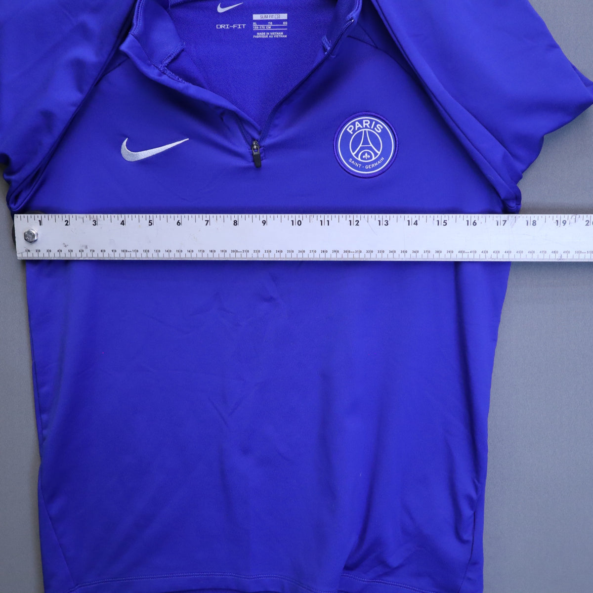 Nike Dri-FIT Paris Saint-Germain PSG 1/4 Zip Drill Top Youth XL Blue Soccer Shirt