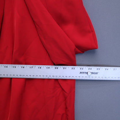 Calvin Klein Womens 1X Red Open Front Shawl Collar Blazer Jacket Chain Accent