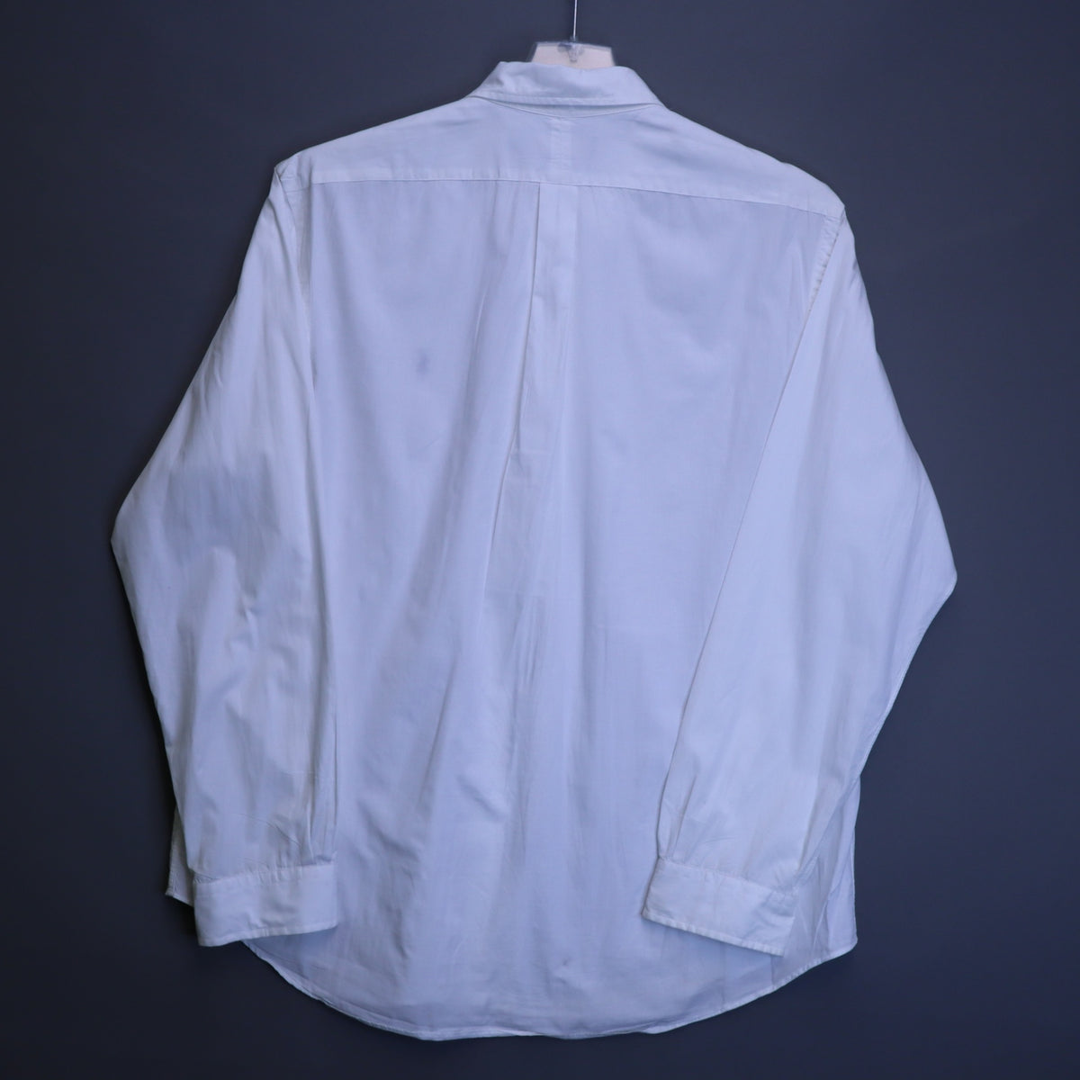 Ralph Lauren Mens XL Bermuda Poplin Button Down Shirt White Long Sleeve Blue Pony