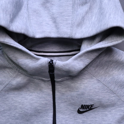 Nike Tech Fleece Full Zip Windrunner Hoodie Mens Large Heather Grey Black Trim L