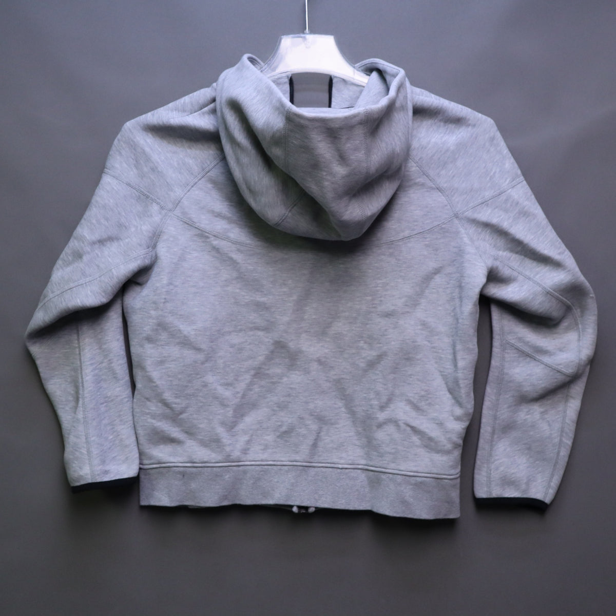 Nike Tech Fleece Full Zip Windrunner Hoodie Mens Large Heather Grey Black Trim L