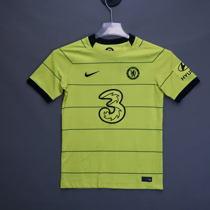 Nike Chelsea FC 2021-22 Away Soccer Jersey Youth Large Volt Yellow Pinstripe 3