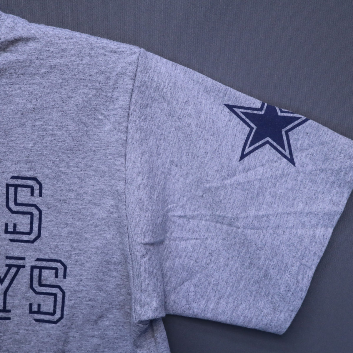 Dallas Cowboys Authentic Heather Grey T-Shirt Youth Medium 12-14 Star Sleeve Tee