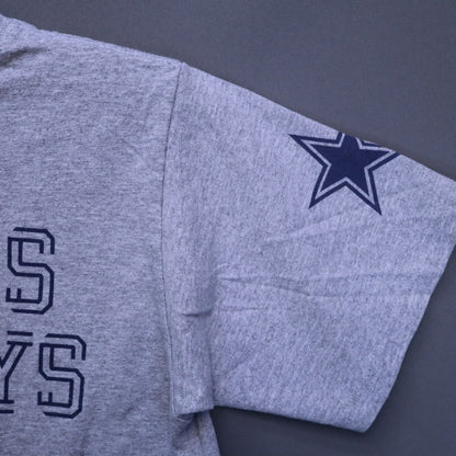Dallas Cowboys Authentic Heather Grey T-Shirt Youth Medium 12-14 Star Sleeve Tee