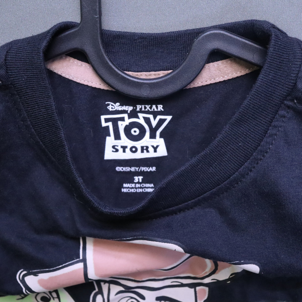 Disney Pixar Toy Story Woody Buzz Lightyear Rex Toddler T-Shirt Black Size 3T Tee