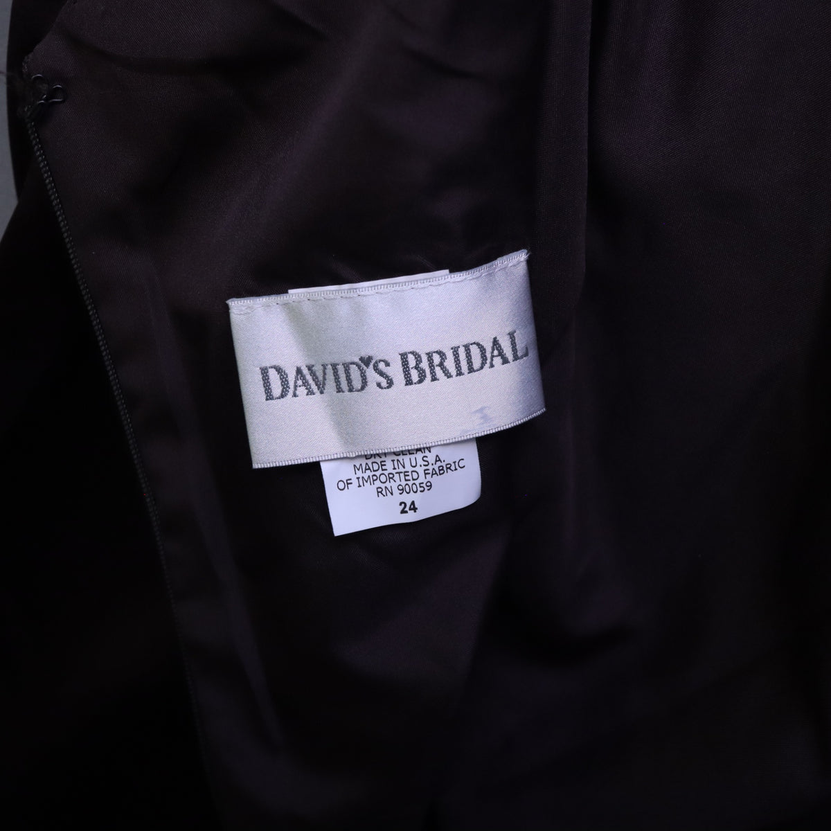 NWT David's Bridal Truffle Brown Satin Boat Neck A-Line Cocktail Dress Size 24 $105