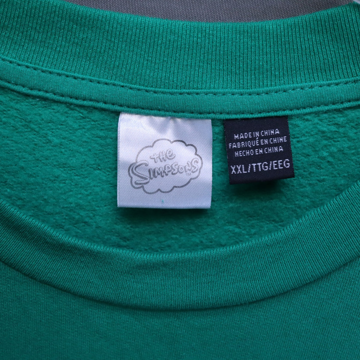 The Simpsons Mens XXL Green Fleece Sweatshirt Homer Donut Tis The Season Jelly