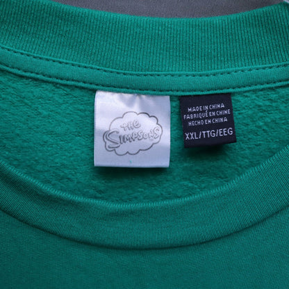 The Simpsons Mens XXL Green Fleece Sweatshirt Homer Donut Tis The Season Jelly