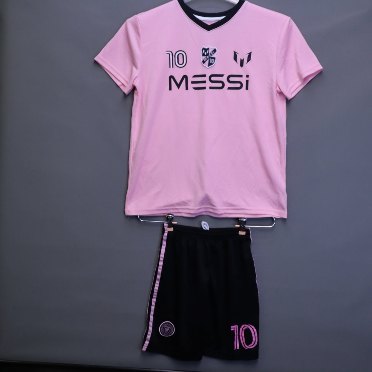Lionel Messi Collection #10 Pink Inter Miami Style Soccer Jersey & Shorts Set L
