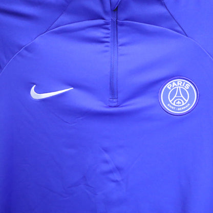 Nike Dri-FIT Paris Saint-Germain PSG 1/4 Zip Drill Top Youth XL Blue Soccer Shirt