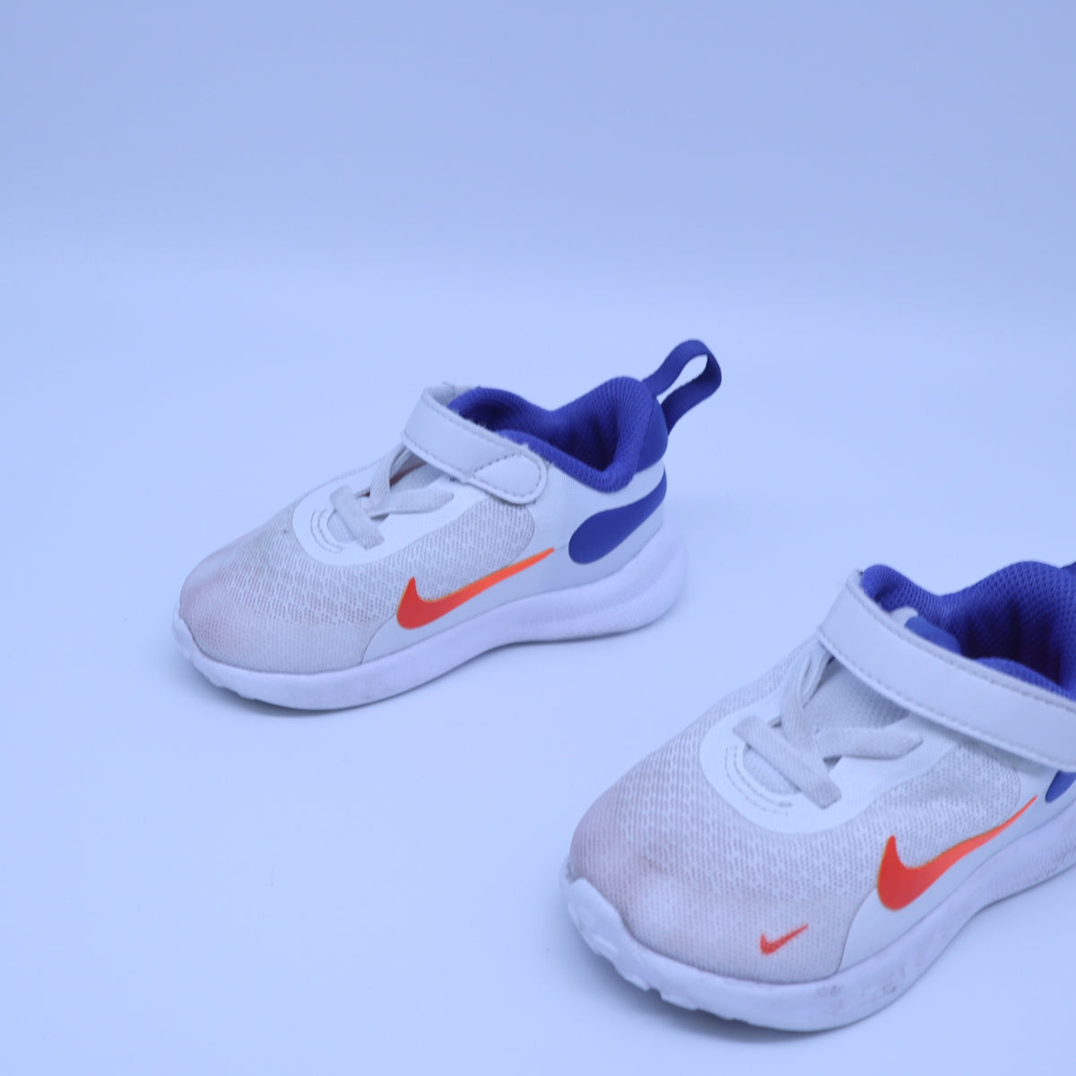 Nike Flex Runner 2 TD Toddler Shoes Size 6C White Orange Blue DJ6039-102