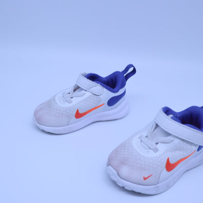 Nike Flex Runner 2 TD Toddler Shoes Size 6C White Orange Blue DJ6039-102