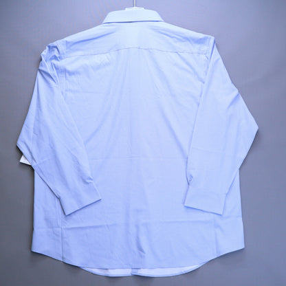 NWT Haggar Mens Dress Shirt 2XB 18.5 36/37 Classic Fit Blue Stretch Geometric