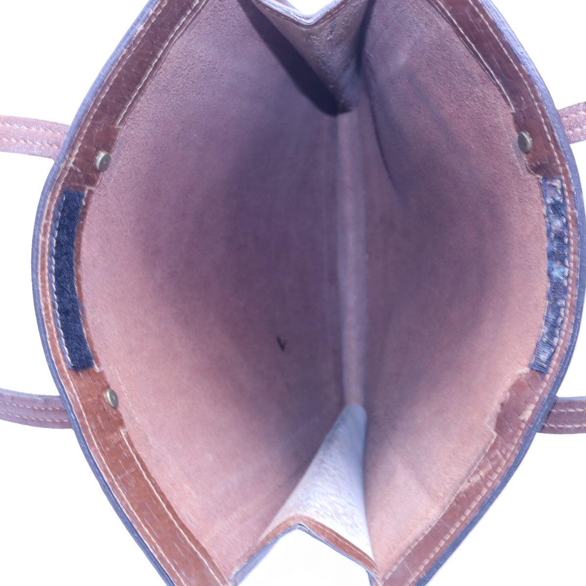 Vintage Woven Tooled Brown Leather Book Tote Bag Structured Document Portfolio