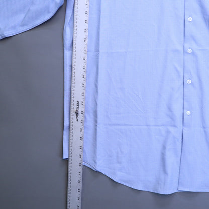 NWT Haggar Mens Dress Shirt 2XB 18.5 36/37 Classic Fit Blue Stretch Geometric