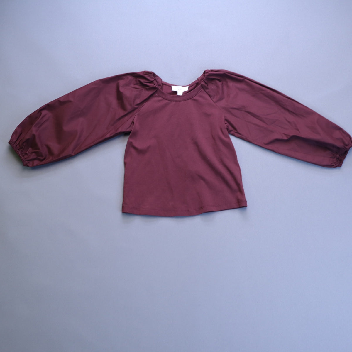 A Loves A Girls Maroon Burgundy Puff Long Sleeve Blouse Top Size 6
