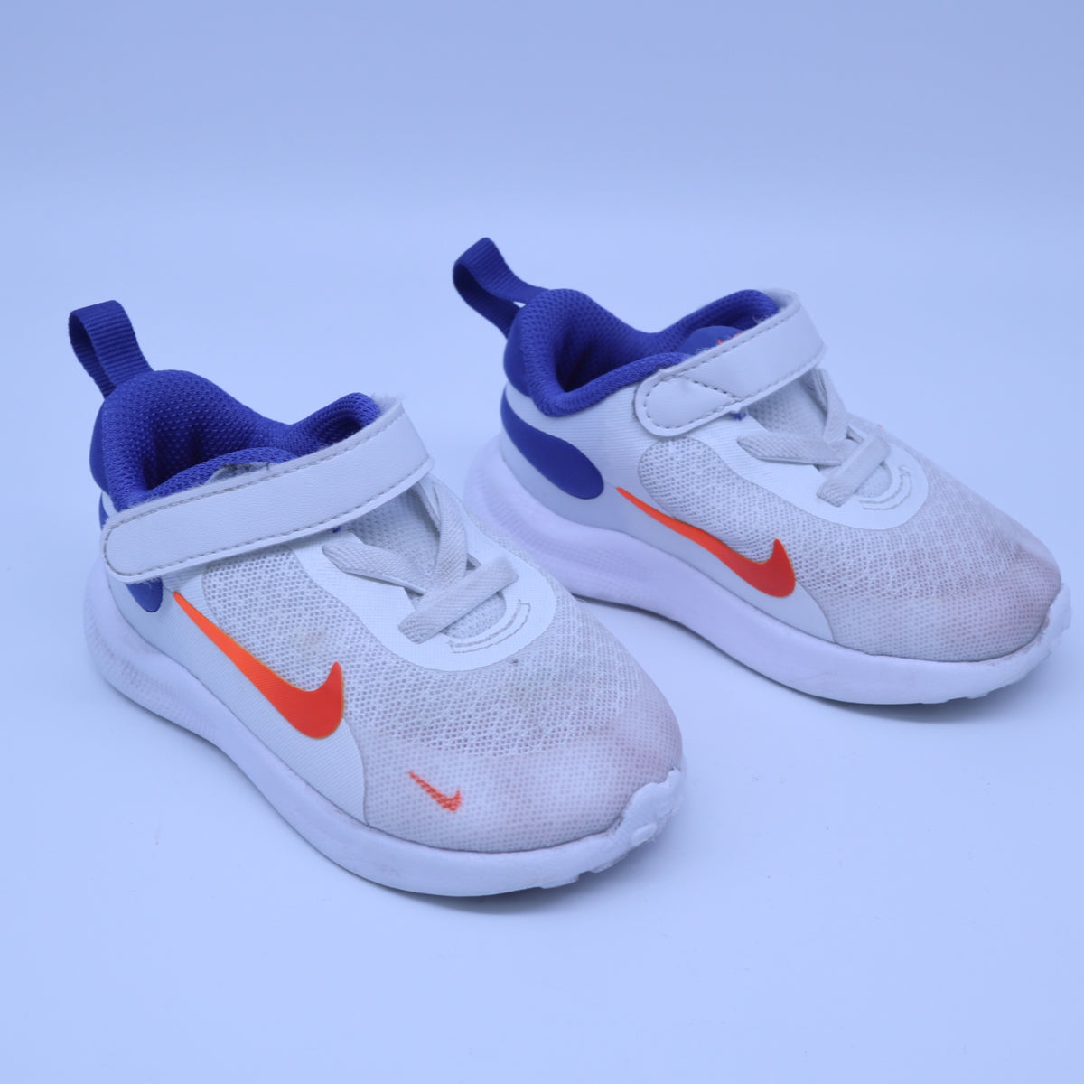 Nike Flex Runner 2 TD Toddler Shoes Size 6C White Orange Blue DJ6039-102