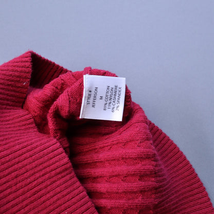 Robert Talbott Jefferson Mens M Red Cashmere Blend Cable Knit Quarter Zip Vest