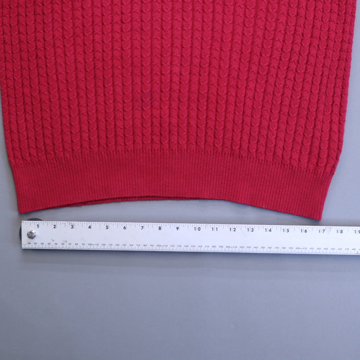 Robert Talbott Jefferson Mens M Red Cashmere Blend Cable Knit Quarter Zip Vest
