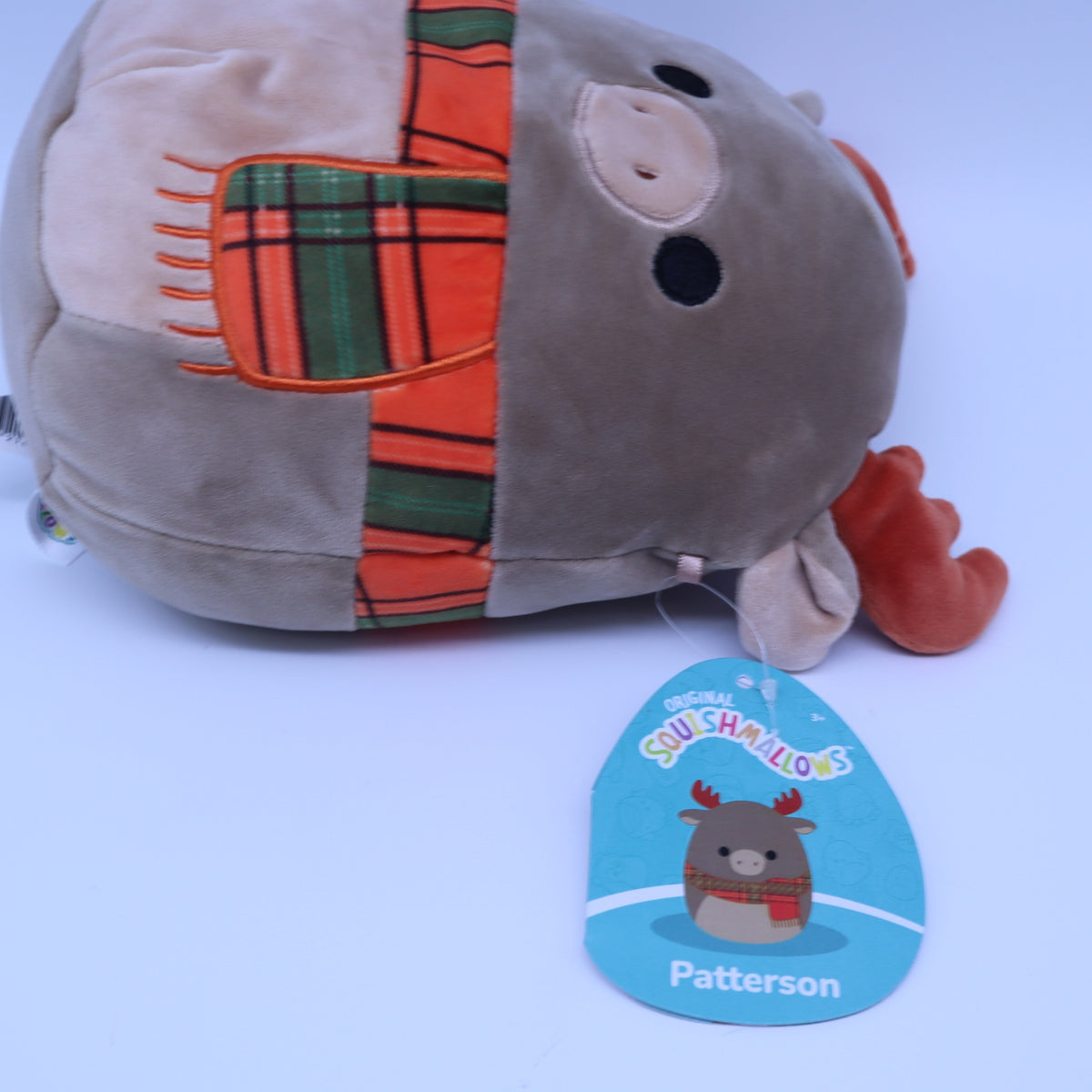 NWT Squishmallows Patterson the Moose 8 Inch Kellytoy Plush Scarf Antlers Stuffed