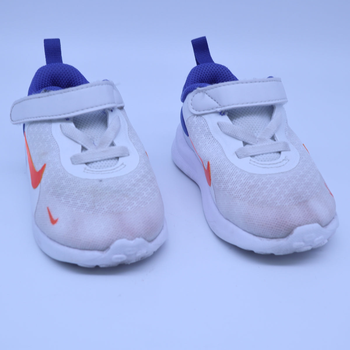Nike Flex Runner 2 TD Toddler Shoes Size 6C White Orange Blue DJ6039-102