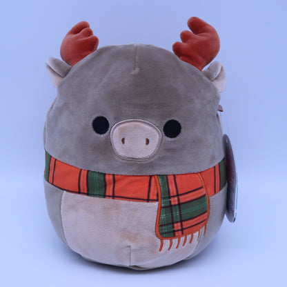 NWT Squishmallows Patterson the Moose 8 Inch Kellytoy Plush Scarf Antlers Stuffed