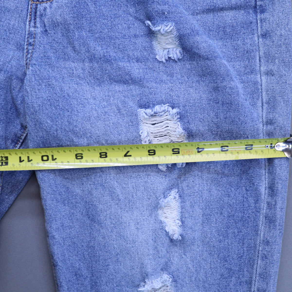 NWT Almost Famous Boyfriend Jeans Size 13 Distressed Raw Hem High Rise Denim