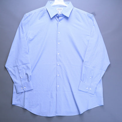 NWT Haggar Mens Dress Shirt 2XB 18.5 36/37 Classic Fit Blue Stretch Geometric