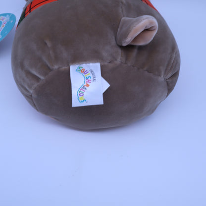 NWT Squishmallows Patterson the Moose 8 Inch Kellytoy Plush Scarf Antlers Stuffed