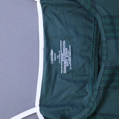 NWT Calvin Klein Sleepwear Camisole Top Large Green Plaid Logo Straps Cami Tank