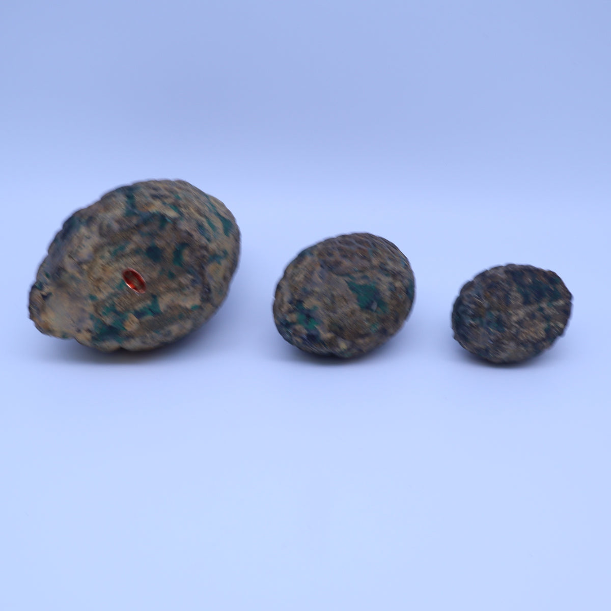 Vintage Verdigris Brass Quail Bird Figurines Set of 3 Nesting Partridge Family