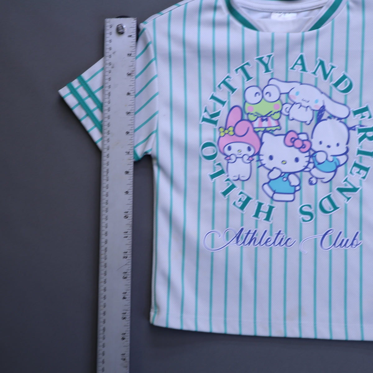 Sanrio Hello Kitty and Friends Athletic Club Jersey Shirt Kids XS 4/5 Striped