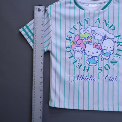 Sanrio Hello Kitty and Friends Athletic Club Jersey Shirt Kids XS 4/5 Striped