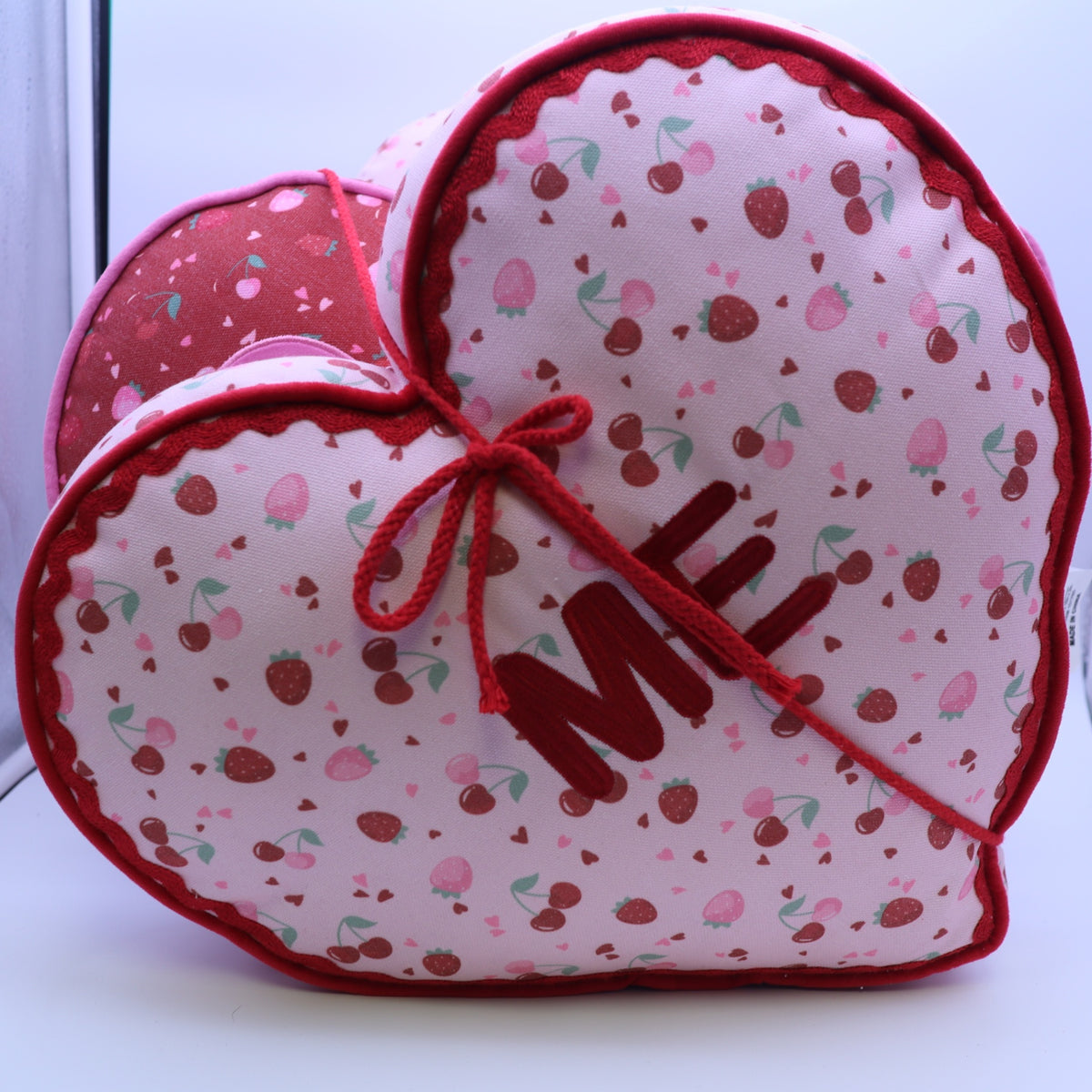 Laura Ashley Love You Heart Pillow Stack Set 3 Valentine Strawberry Cherry Pink