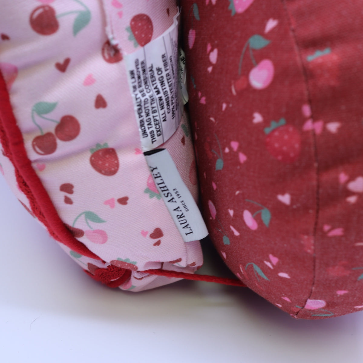 Laura Ashley Love You Heart Pillow Stack Set 3 Valentine Strawberry Cherry Pink