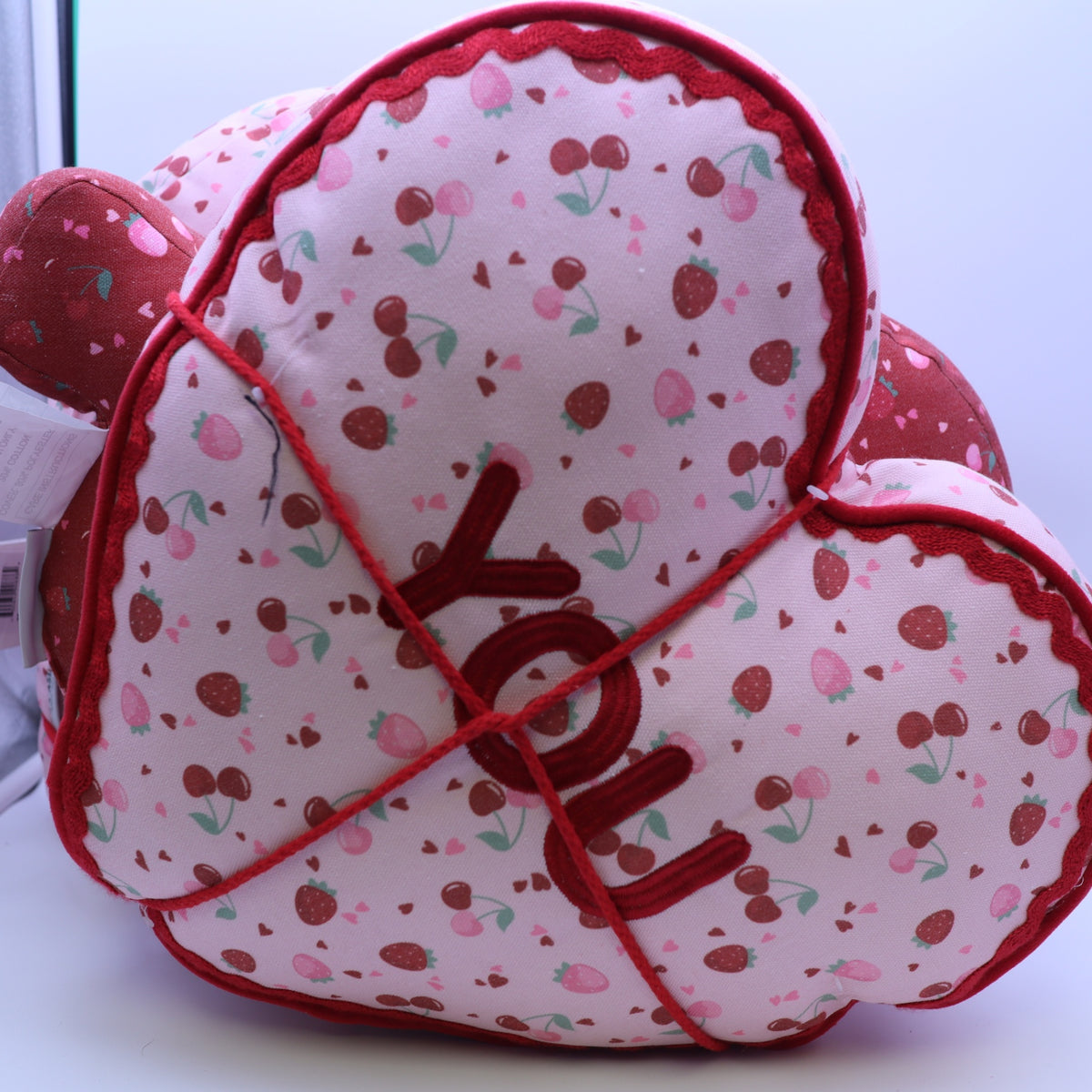 Laura Ashley Love You Heart Pillow Stack Set 3 Valentine Strawberry Cherry Pink