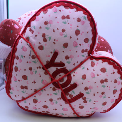 Laura Ashley Love You Heart Pillow Stack Set 3 Valentine Strawberry Cherry Pink