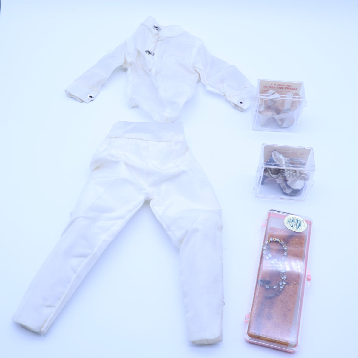Vintage 1958 Uneeda Dollikin 19" Jointed Fashion Doll in Box Wardrobe Clothes Lot