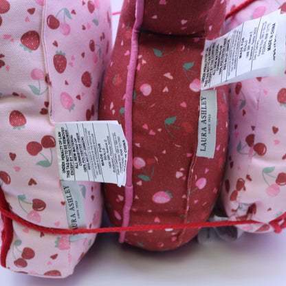Laura Ashley Love You Heart Pillow Stack Set 3 Valentine Strawberry Cherry Pink