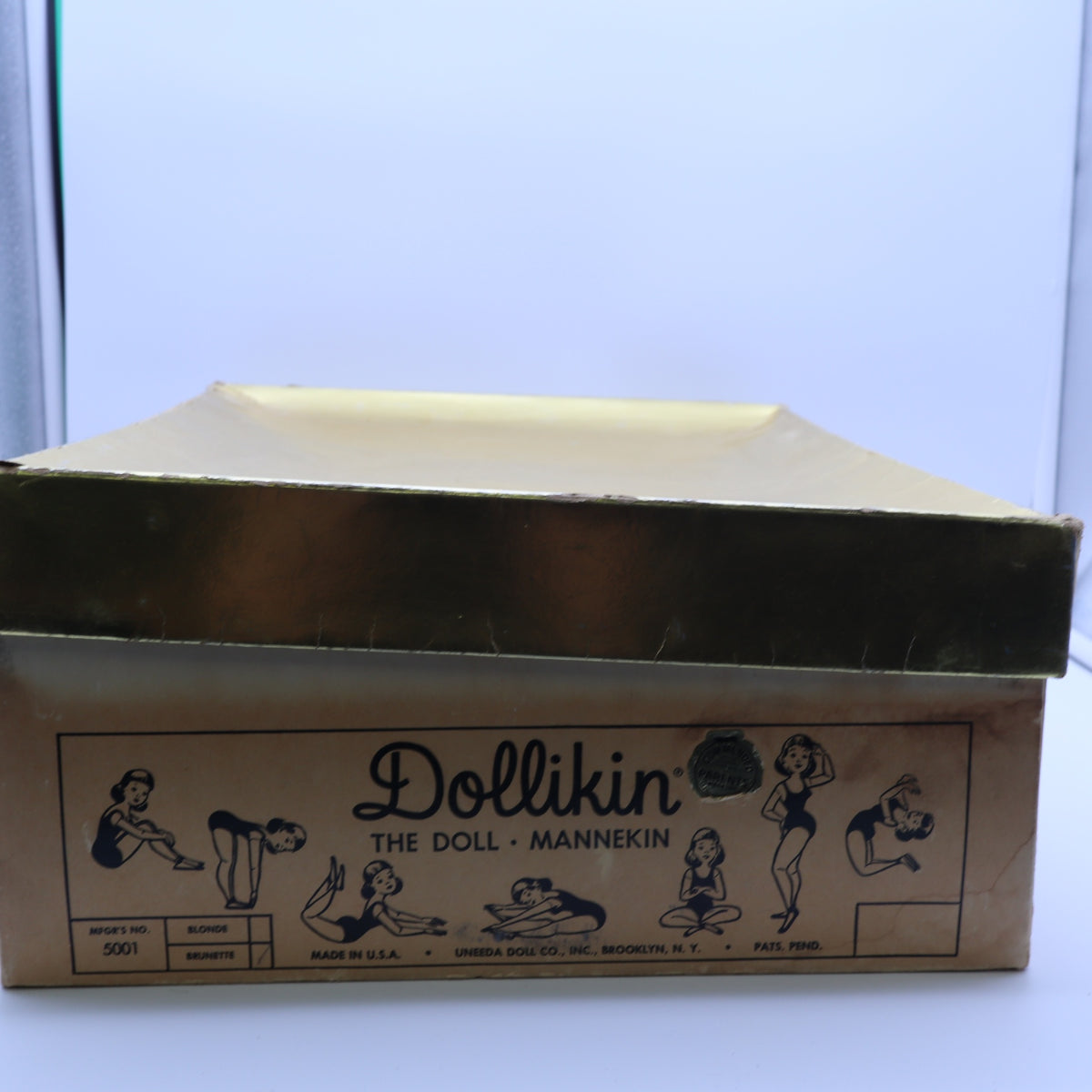 Vintage 1958 Uneeda Dollikin 19" Jointed Fashion Doll in Box Wardrobe Clothes Lot