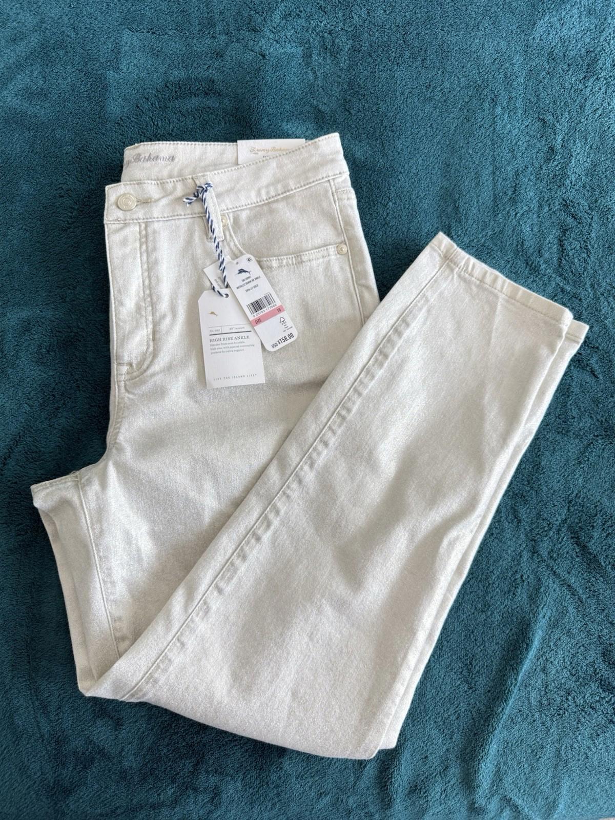 Tommy Bahama High Waist Ankle Metallic Jeans Women’s Size 10