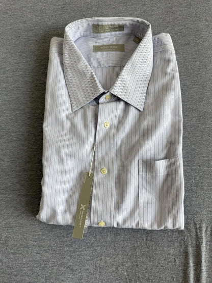 Nordstrom Men’s Lavender Striped Dress Shirt Traditional Fit 17.5/36