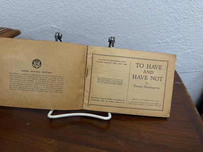 Ernest Hemingway "To Have and Have Not" Armed Forces Edition