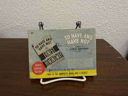 Ernest Hemingway "To Have and Have Not" Armed Service Edition