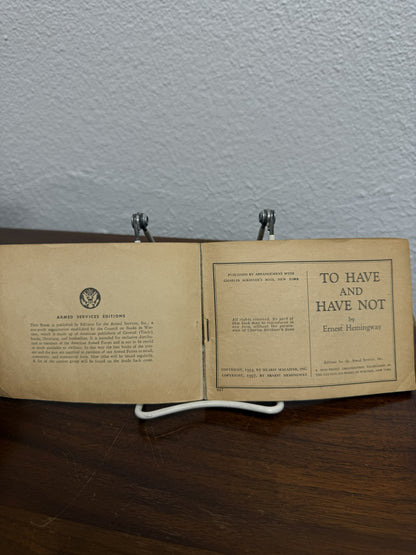 Ernest Hemingway "To Have and Have Not" Armed Service Edition