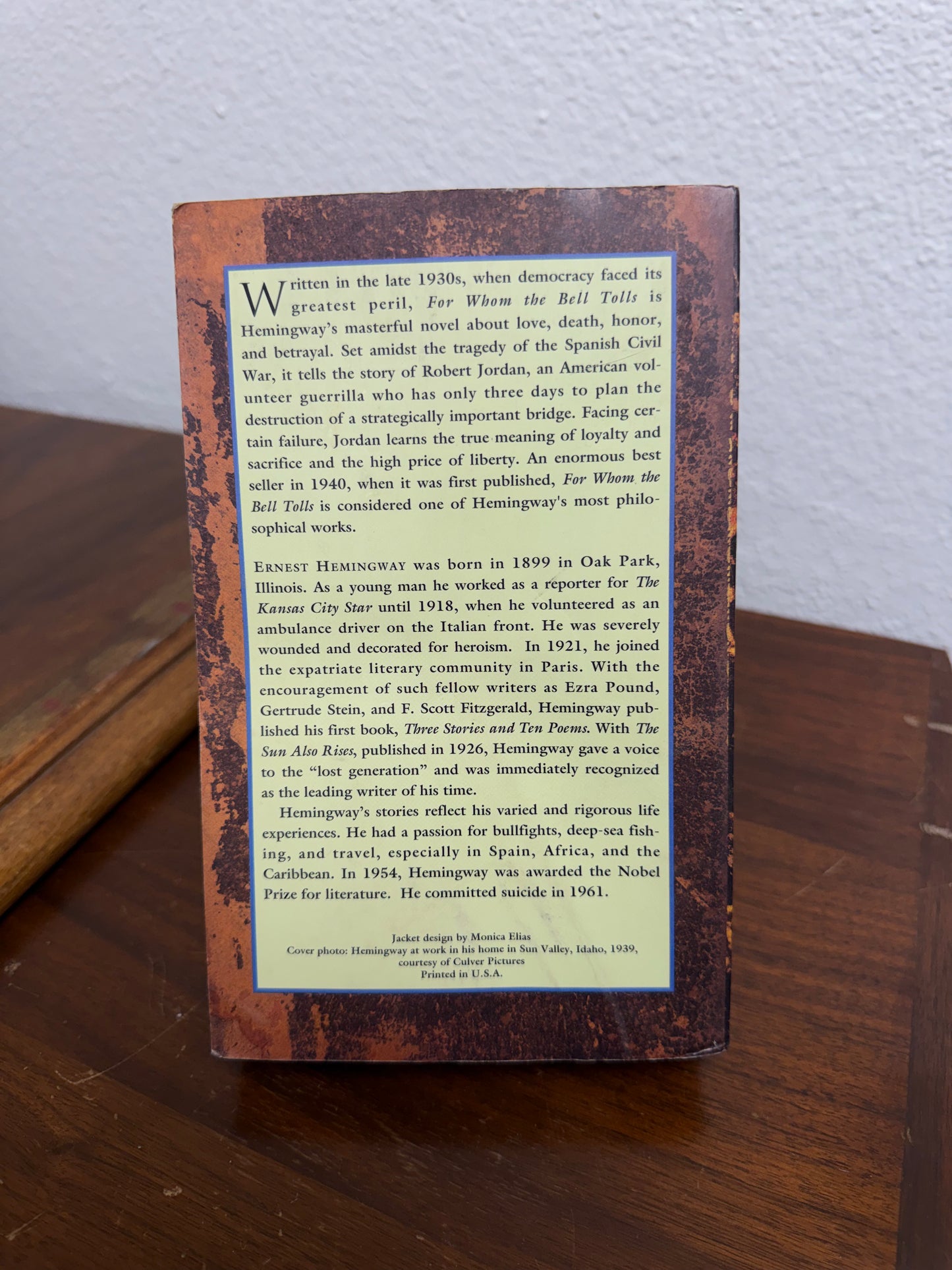 Ernest Hemingway "For Whom The Bell Tolls" 1940 Print