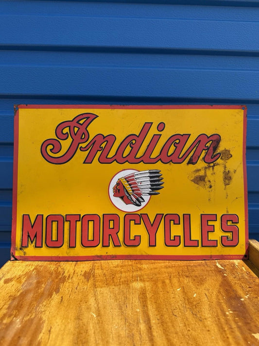 Indian Motorcycles | Steel Vintage Sign  - 17" x 11" - Made in U.S.A